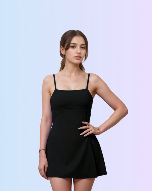 Tennis dress with an open back